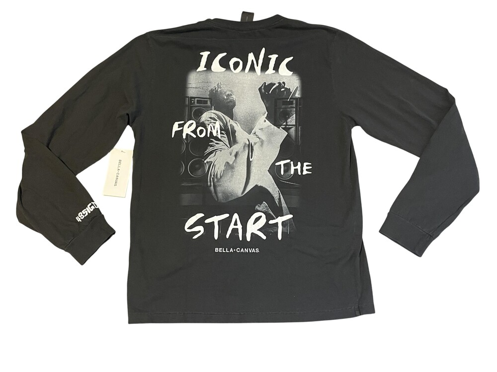 BELLA+CANVAS Shirt Mens Medium Black Long Sleeve Iconic From The Start Graphic